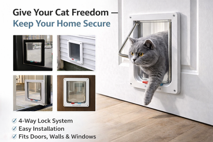 4-Way Locking Pet Door – Easy Install Cat & Small Dog Door | Petluro
