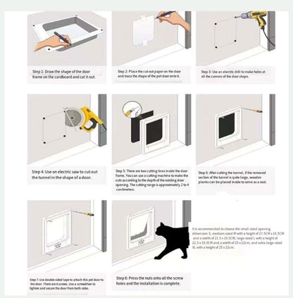 4-Way Locking Pet Door – Easy Install Cat & Small Dog Door | Petluro