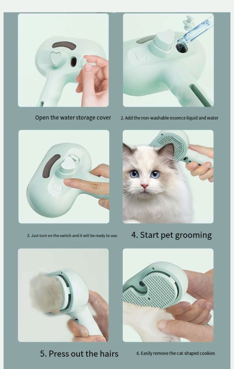 Steam Pet Grooming Brush – Self Cleaning Deshedding Brush for Cats & Dogs | Petluro