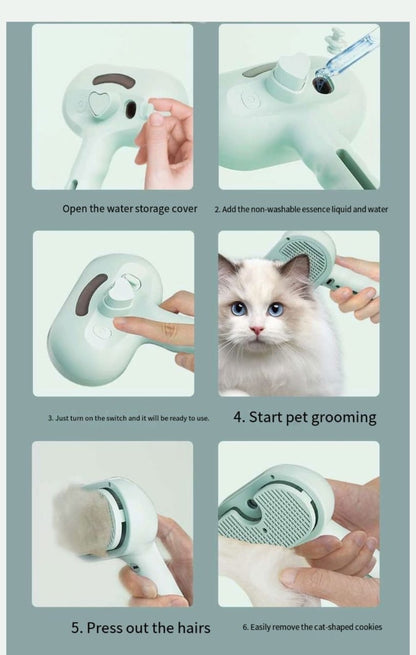 Steam Pet Grooming Brush – Self Cleaning Deshedding Brush for Cats & Dogs | Petluro