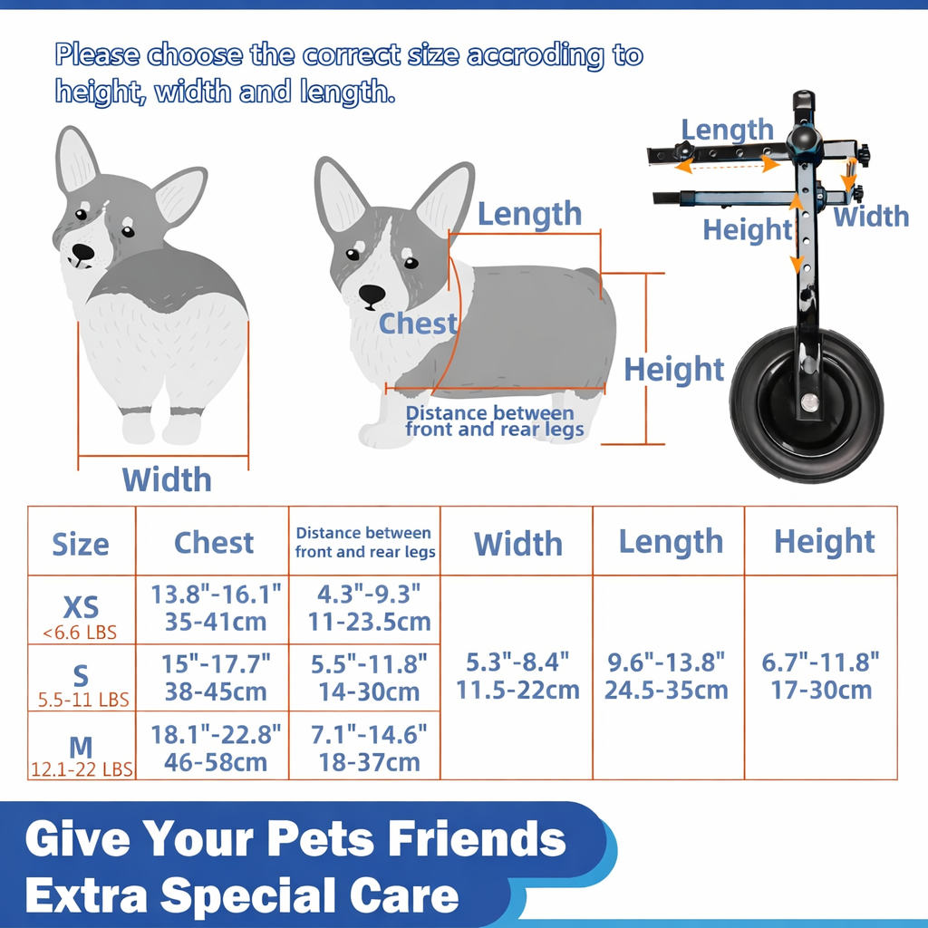 Adjustable Dog Wheelchair – Pet Mobility Cart for Disabled Dogs & Cats | Petluro